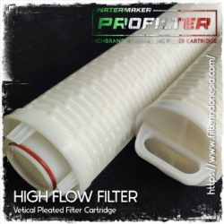 rphf vertical pleated high flow filter cartridge  medium